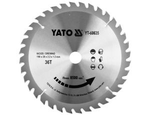 YATO - TARCZA TCT DO DREWNA 190X36TX20MM - YT-60635