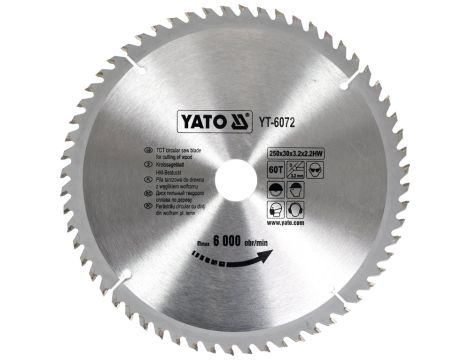 YATO - TARCZA WIDIOWA 250X60TX30 MM - YT-6072