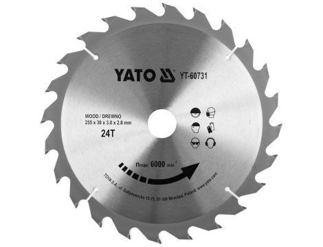 YATO - TARCZA TCT DO DREWNA 255X24TX30MM - YT-60731