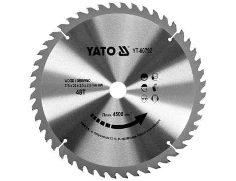 YATO - TARCZA WIDIOWA DO DREWNA 315X48TX30 - YT-60792