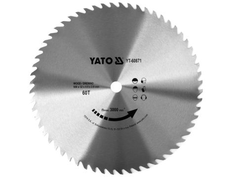 YATO - TARCZA  DO DREWNA BEZ WIDII 500X60TX32MM - YT-60871