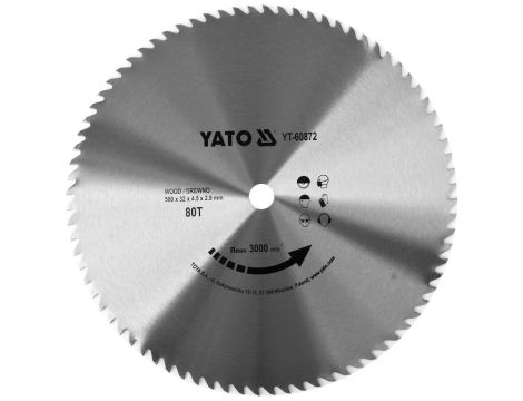 YATO - TARCZA  DO DREWNA BEZ WIDII 500X80TX32MM - YT-60872