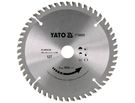 YATO - TARCZA WIDIOWA DO ALUMINIUM 160X52TX20MM - YT-60905