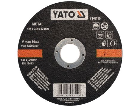 YATO - TARCZA DO CIĘCIA METALU 125x3,2 - YT-6110