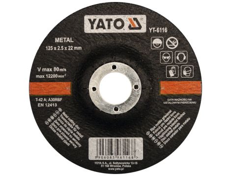 YATO - TARCZA WYP. DO CIĘCIA METALU 125x2,5 - YT-6116