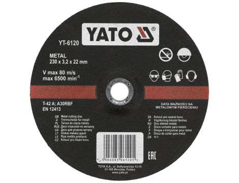 YATO - TARCZA WYP. DO CIĘCIA METALU 230x3,2 - YT-6120
