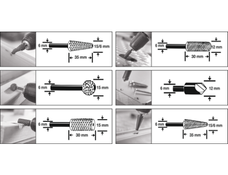 YATO - TARNIKI DO METALU 3SZT I DREWNA 3SZT. - YT-61712 - 3