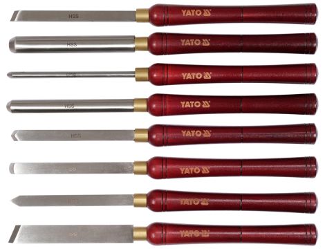YATO - NOŻE DO TOCZENIA DREWNA KPL.8 SZT - YT-62780