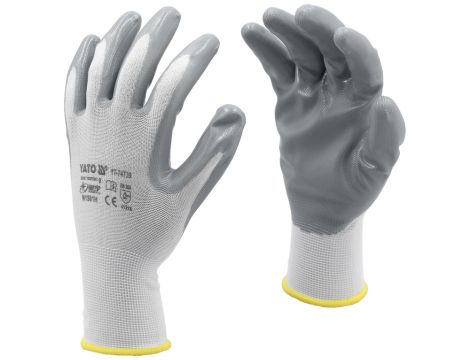 YATO - RĘKAWICE ROBOCZE NYLON/NITR. BIAŁE 9 - YT-74739