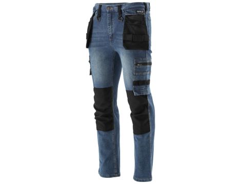 YATO - SPODNIE STRETCH JEANS DARK BLUE R.L/XL - YT-79053