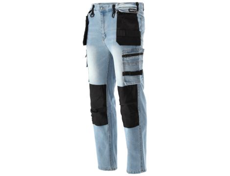 YATO - SPODNIE STRETCH JEANS L. BLUE R. XL - YT-79074
