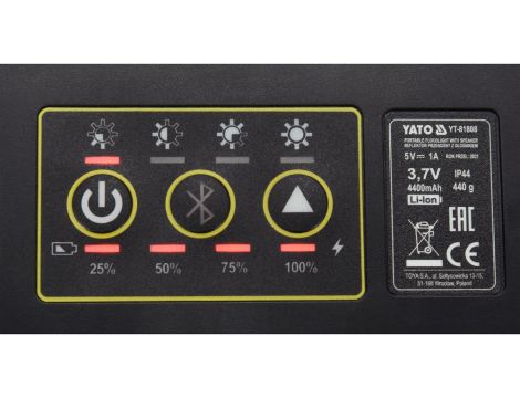 YATO - REFLEKTOR PRZENOŚNY,GŁOŚNIK 2X15W 2000LM - YT-81808 - 4