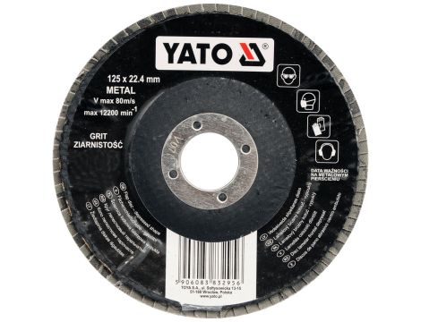 YATO - ŚCIERNICA LISTKOWA WYPUKŁA 125mm P60 - YT-83293