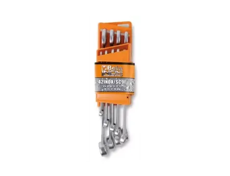 BETA - Komplet kluczy płasko-oczkowych 42INOX 8-19mm 9 sztuk w uchwycie z tworzywa sztucznego - 42INOX/SC9