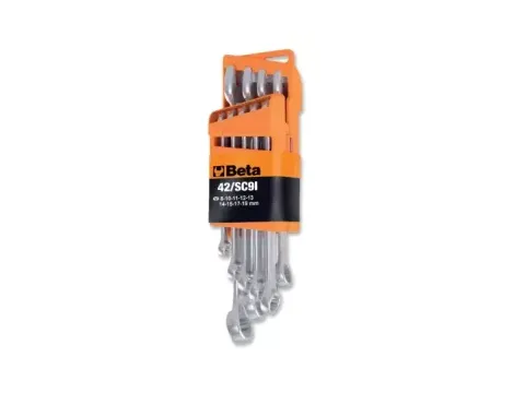 BETA - Komplet kluczy płasko-oczkowych 42 8-19mm 9 sztuk w uchwycie z tworzywa sztucznego - 42/SC9I