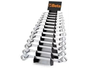 BETA - Komplet kluczy oczkowych dwustronnych odsadzonych 90 6-32mm 13 sztuk na stojaku metalowym - 90/SP13