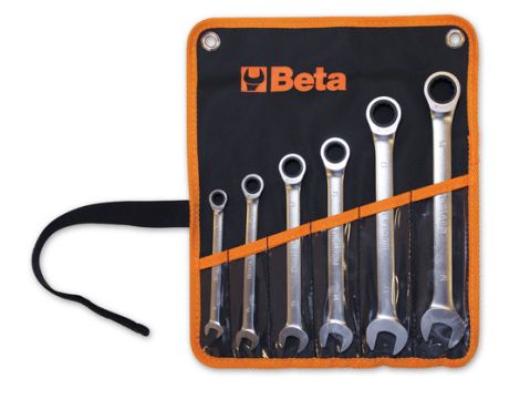 BETA - Komplet 6 kluczy płasko-oczkowych 141 z dwukierunkowym mechanizmem zapadkowym - 141/B6