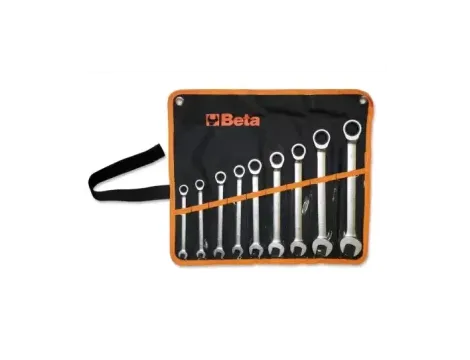BETA - Komplet kluczy płasko-oczkowych z dwukierunkowym mechanizmem zapadkowym 142,prosty... - 141/B9