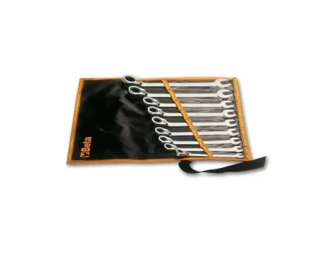 BETA - Zestaw kluczy płasko-oczkowych, zapadka dwukierunkowa, w pokrowcu 8-19mm 6szt.  - 142/B6