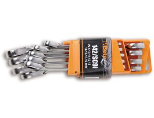 BETA - Zestaw kluczy płasko-oczkowych, zapadka dwukierunkowa w etui 8-19mm 9szt.  - 142/SC9I