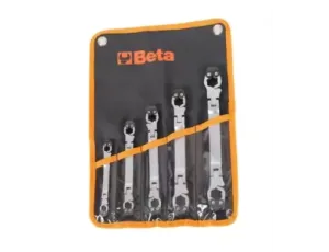 BETA - Zestaw kluczy oczkowych otwieranych z przegubami, w pokrowcu 8-17mm 5szt.  - 187/B5