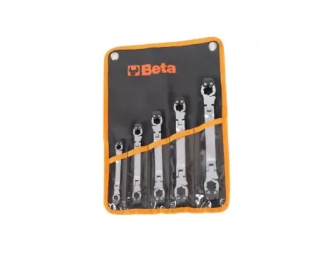 BETA - Zestaw kluczy oczkowych otwieranych z przegubami, w pokrowcu 8-17mm 5szt.  - 187/B5