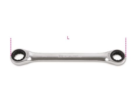 BETA - Klucz oczkowy dwustronny calowy, mechanizm zapadkowy, 12-kątny 11/16x3/4''  - 195AS/11/16X3/4