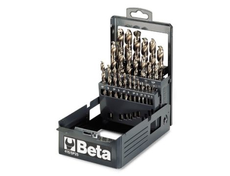 BETA - Zestaw 19-stu wierteł krętych cylindrycznych (Seria 415) w pudełku 1-10mm  - 415/SP19