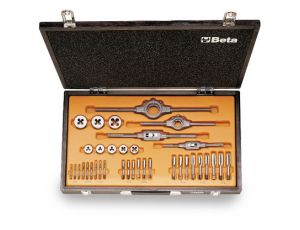 BETA - Zestaw gwintowników i narzynek ze stali chromowej, gwint BSW, z akcesoriami w pudełku 36szt.  - 446ASW/C36