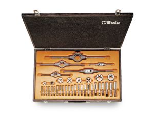 BETA - Zestaw gwintowników i narzynek ze stali chromowej, gwint UNC, z akcesoriami w pudełku 37szt.  - 446ASC/C37