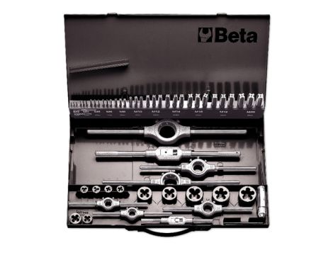 BETA - Zestaw gwintowników i narzynek HSS, z akcesoriami w pudełku 53szt.  - 447/C53
