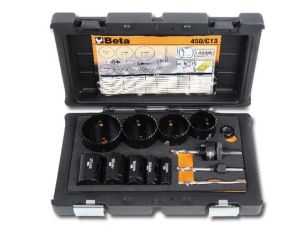 BETA - Zestaw 9-ciu pił otworowych dla hydraulików z akcesoriami 19-64mm 13szt.  - 450/C13