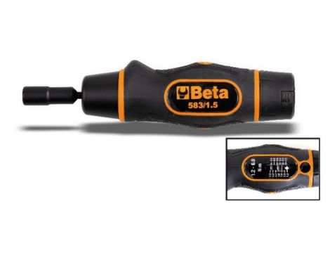 BETA - Wkrętak dynamometryczny 1/4'' ze skalą, sprzęgło poślizgowe, dwukierunkowy 1,2-6Nm ±6%  - 583/6