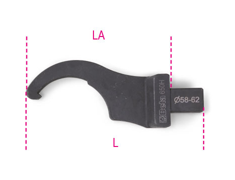 BETA - Głowica z kluczem hakowym 14x18/50-55mm  - 650H/14X18/50-55