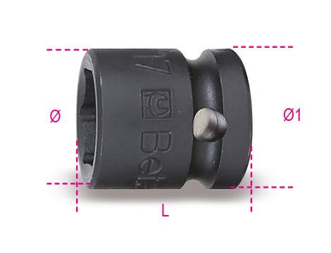 BETA - Nasadka udarowa sześciokątna 1/2'' krótka 19mm  - 720S/19