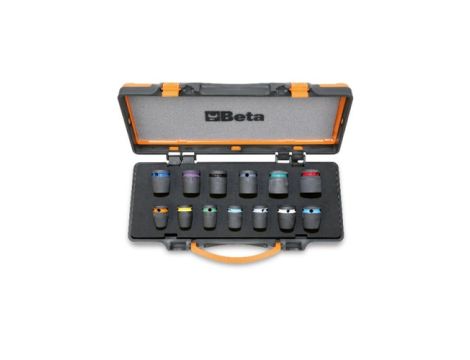 BETA - Komplet nasadek udarowych sześciokątnych 1/2'' z rozmiarem oznaczonym kolorem 12 szt.  - 720MC/C13