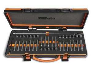 BETA - Zestaw 38 końcówek wkrętakowych 867 z pokrętłem przegubowym typu T w pudełku - 867/C38
