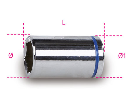 BETA - Nasadka sześciokątna 1/4'' z rozmiarem oznaczonym kolorem 12mm  - 900MC/12