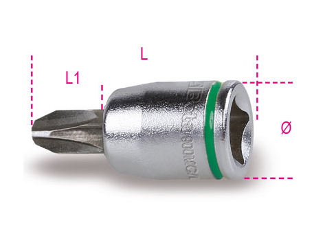BETA - Nasadka 1/4'' z końcówką wkrętakową krzyżową Philips z rozmiarem oznaczonym kolorem PH2  - 900MC/PH2