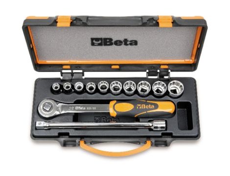 BETA - Zestaw 10-ciu nasadek dwunastokątnych 1/2'' calowych z akcesoriami 3/8-15/16''12szt.  - 920AS/C10