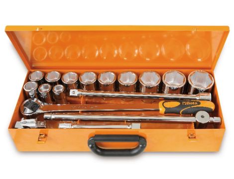 BETA - Zestaw 12-stu nasadek sześciokątnych 3/4'' calowych z akcesoriami w pudełku 7/8-2.1/16 17szt.  - 928AS/C12