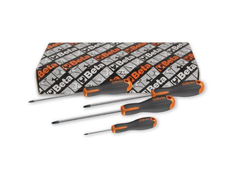 BETA - Komplet wkrętaków krzyżowych PH Evox chromowanych z czernioną końcówką 4 szt.  - 1202E/S4