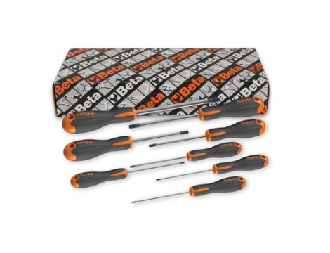 BETA - Komplet wkrętaków Evox chromowanych z końcówką trzpieniową sześciokątną czerniona 8 szt.  - 1205EES-S8