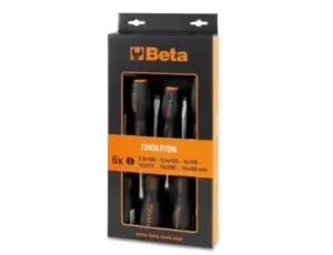 BETA - Komplet 6 wkrętaków płaskich do pobijania 1241 - 1243LP/D6