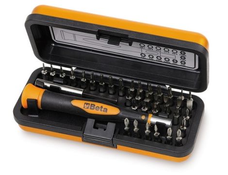 BETA - Zestaw wkrętak precyzyjny z 36-cioma końcówkami wkrętakowymi 4mm i przedłużaczem magnetycznym  - 1256/C36-2