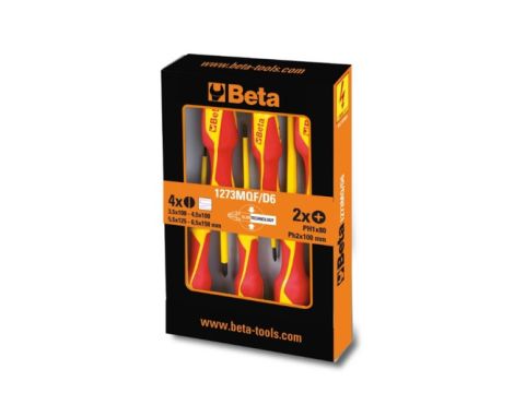 BETA - Zestaw 6 wkrętaków wąskich w izolacji do 1000V - 1273MQF/D6