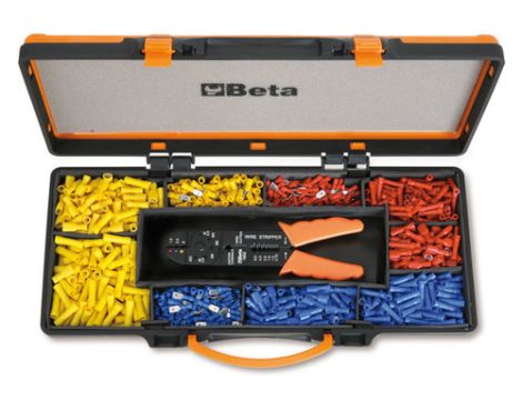 BETA - Szczypce do zaciskania końcówek kablowych z zestawem 450 końcówek - 1602/C9