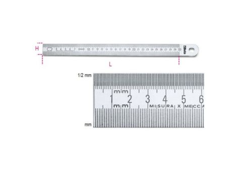 BETA - Przymiar kreskowy półsztywny ze stali nierdzewnej 500mm - 1683/500