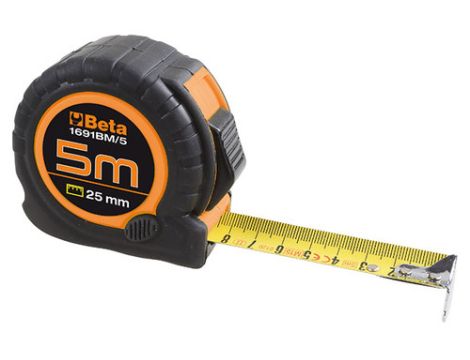 BETA - Przymiar zwijany z obudową ABS z taśmą stalową klasy II 5mx25mm  - 1691BM/5