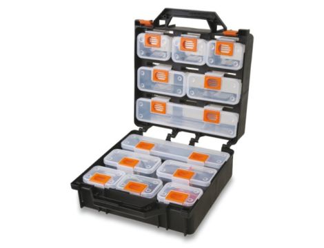 BETA - Walizka z zestawem 12 pojemników na drobne elementy - 2080/V12